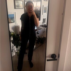 Chic Black Cap Sleeve Jumpsuit